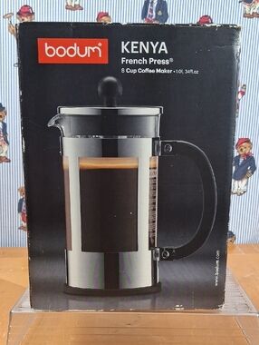 New In Package Bodum Kenya 8 Cup French Press Glass Coffee Maker